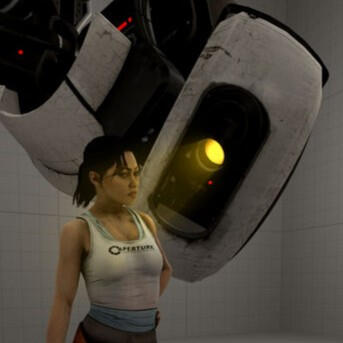 Chell x GLaDOS from the Portal Franchise Chell and GLaDOS from the Portal Franchise